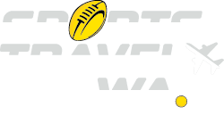 Sports Travel WA inverted logo.